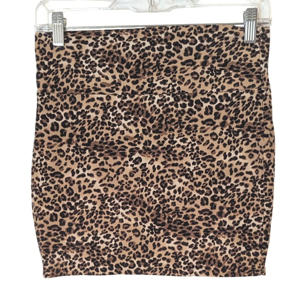 Womens Leopard‎ Print Mini Skirt High Waist Stretchy Bodycon Casual Fashion
